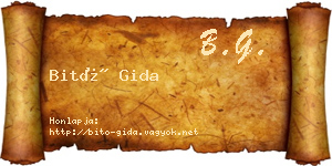 Bitó Gida névjegykártya